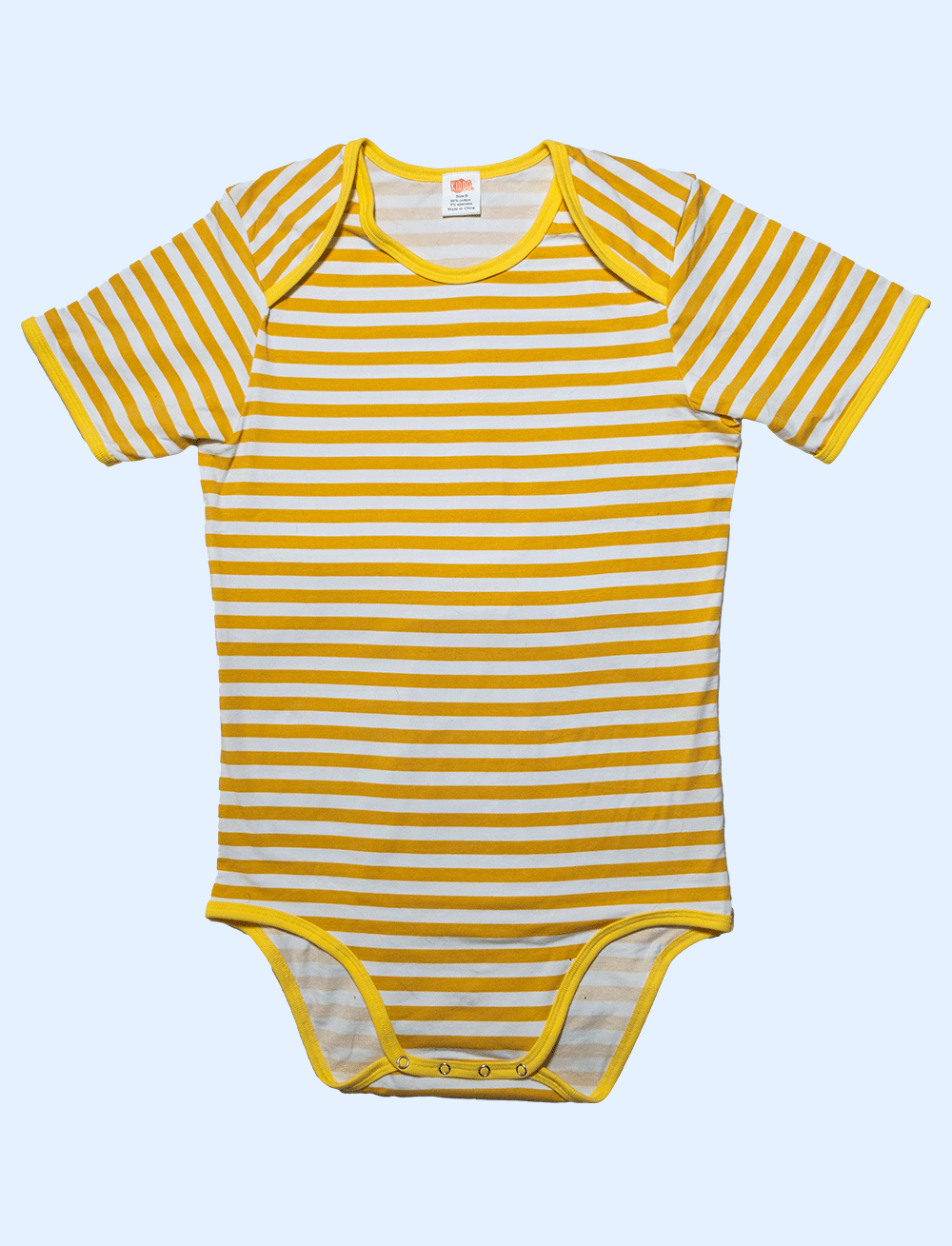 White and Yellow Stripes Onesie